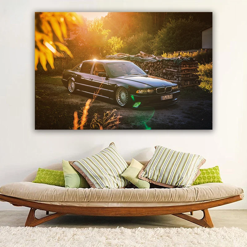 

BMW 7 E38 Classic Old Car Luxury Car Home Office Painting Poster Canvas Painting Decorative Painting Print Frame