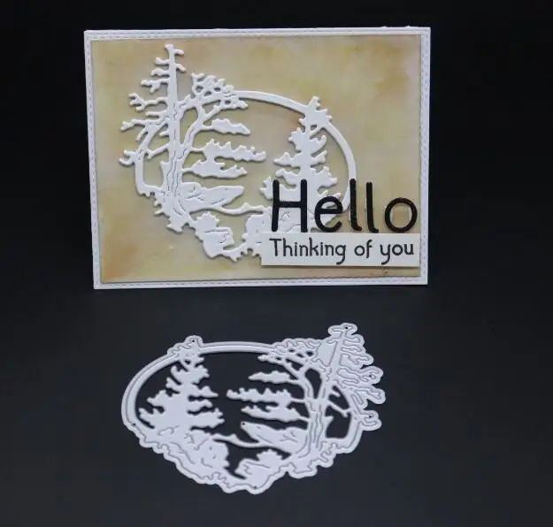 10X9.1CM YINISE PUNCHES PINE Tree Metal Cutting Dies For Scrapbooking Stencils DIY Album Cards Decoration Embossing Folder Die Cuts Tools - Цвет: 10X9.1CM