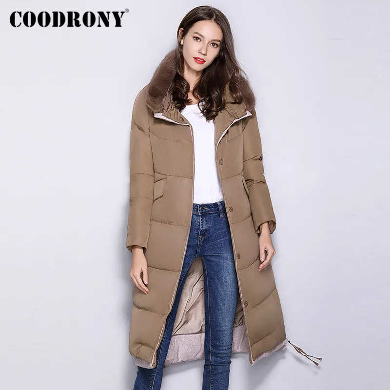 

COODRONY Brand New Winter Mink Collar Long Women's Down Jackets 2020 Streetwear Thick Warm Female Coats With Pocket W9010