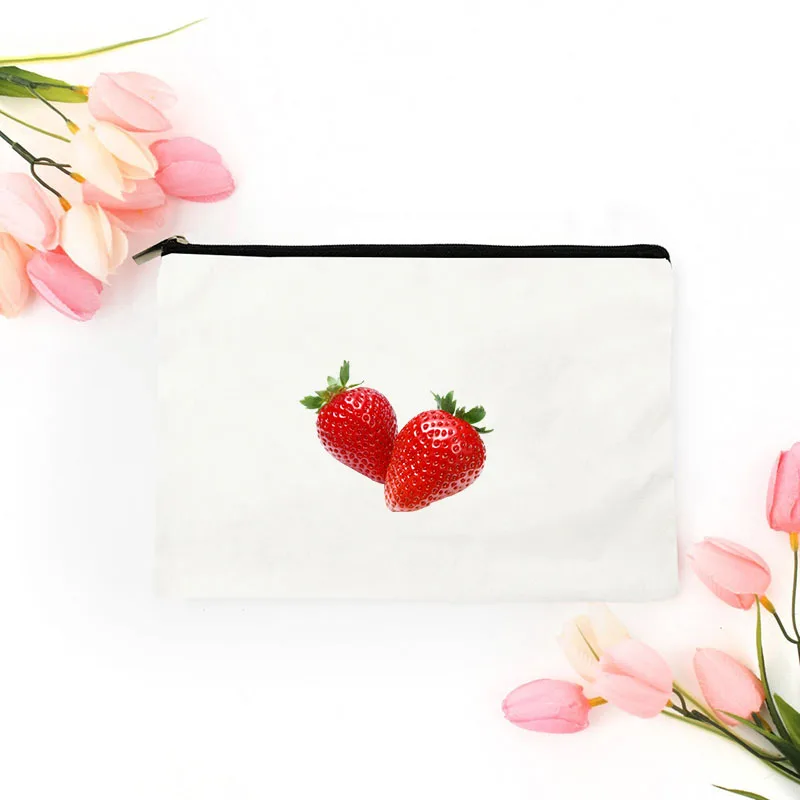 

Cosmetic Bag for Makeup Organizer Strawberry Mini Travel Free Shipping Bags Storage Make Up Women's Woman Pouch Personal Kawaii