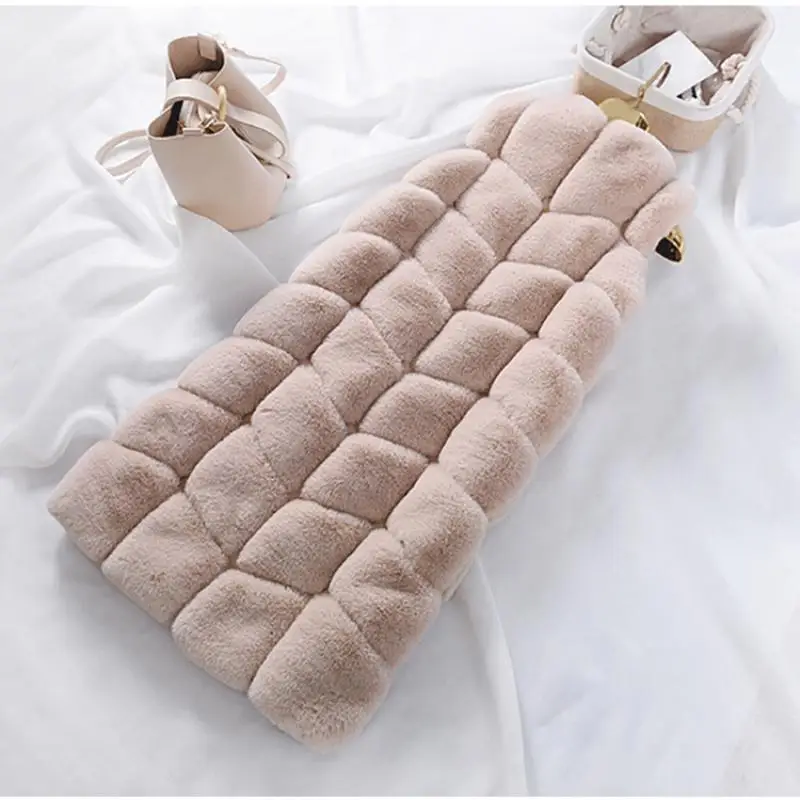 Меховой жилет из искусственного меха плюшевый бархатный толстый теплый меховой