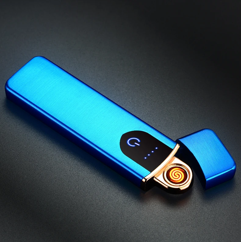 Металлическая USB перезаряжаемая Электронная зажигалка с сенсорным экраном