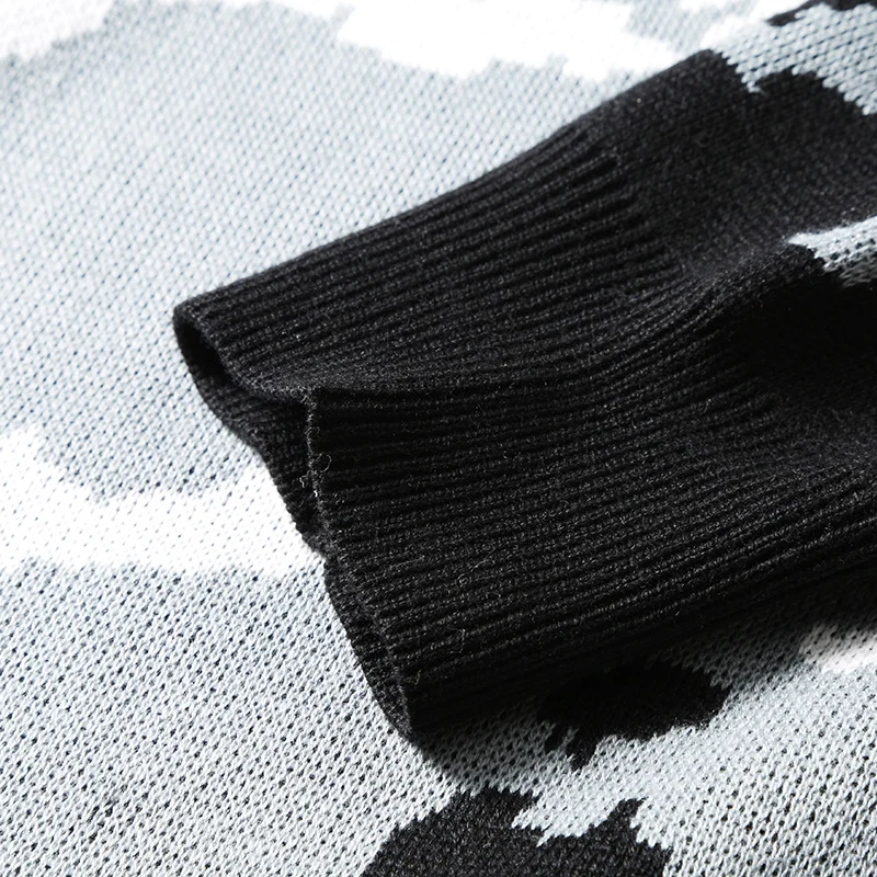 Свитер мужской повседневный с круглым вырезом Хлопковый пуловер длинным рукавом