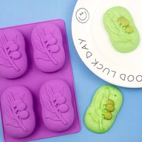 4 cavities olive tree shape silicone soap mold handmade soap making tools soap mould cake chocolate decorating