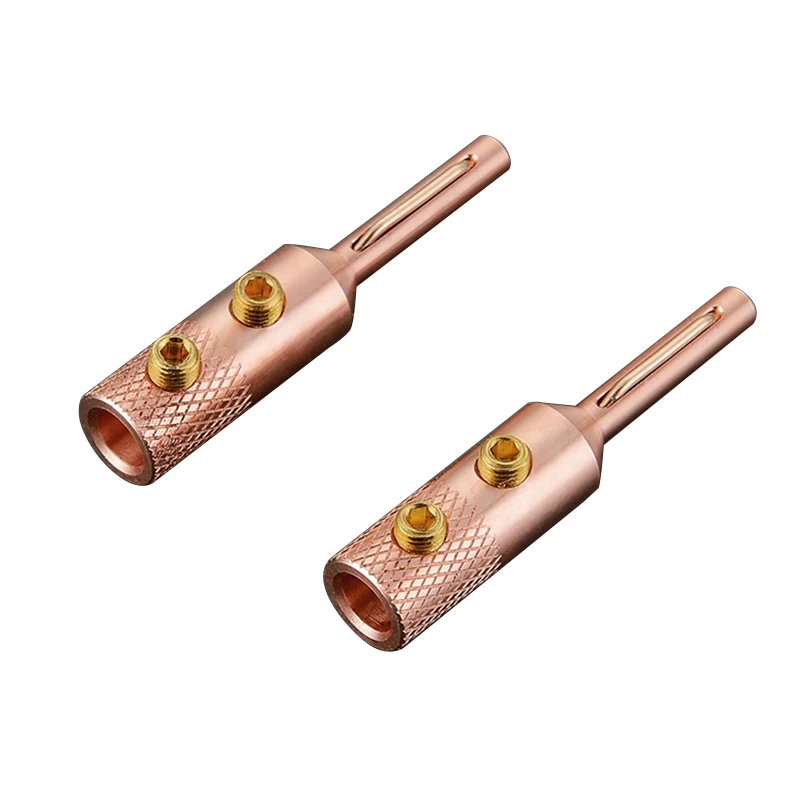 4PCS Viborg VB401 High quality Pure Red Copper Banana Connector Terminal Plug connector 4MM for  Speaker Wire