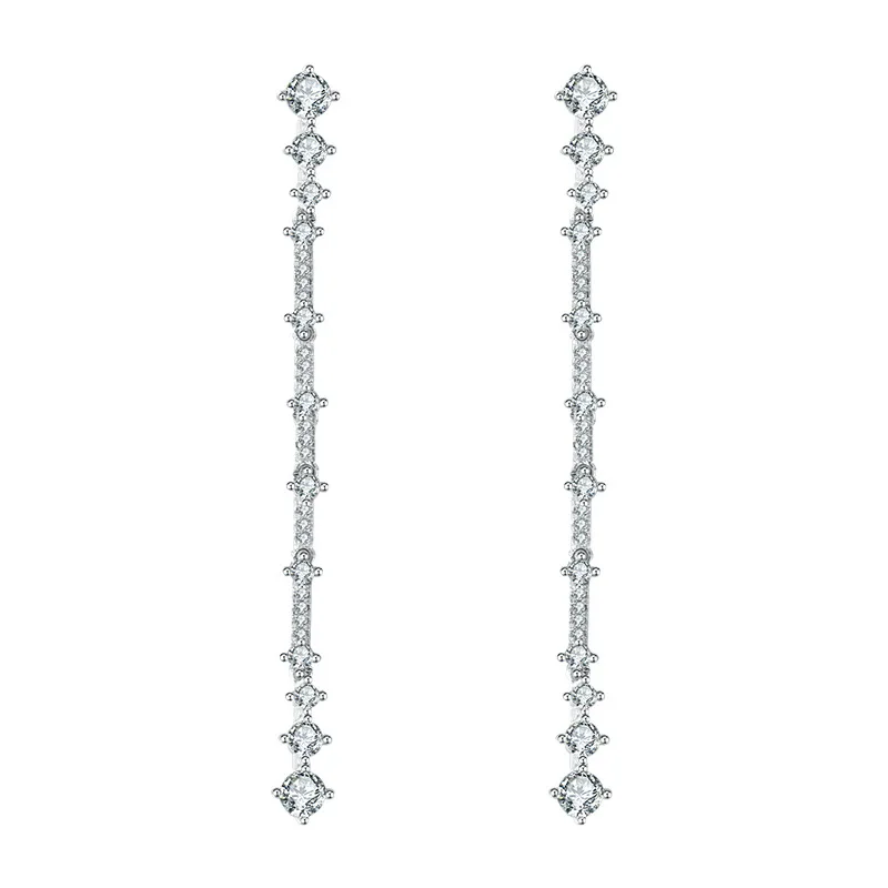 

LE2122 925 silver needle long earrings Korean style simple Earrings earline