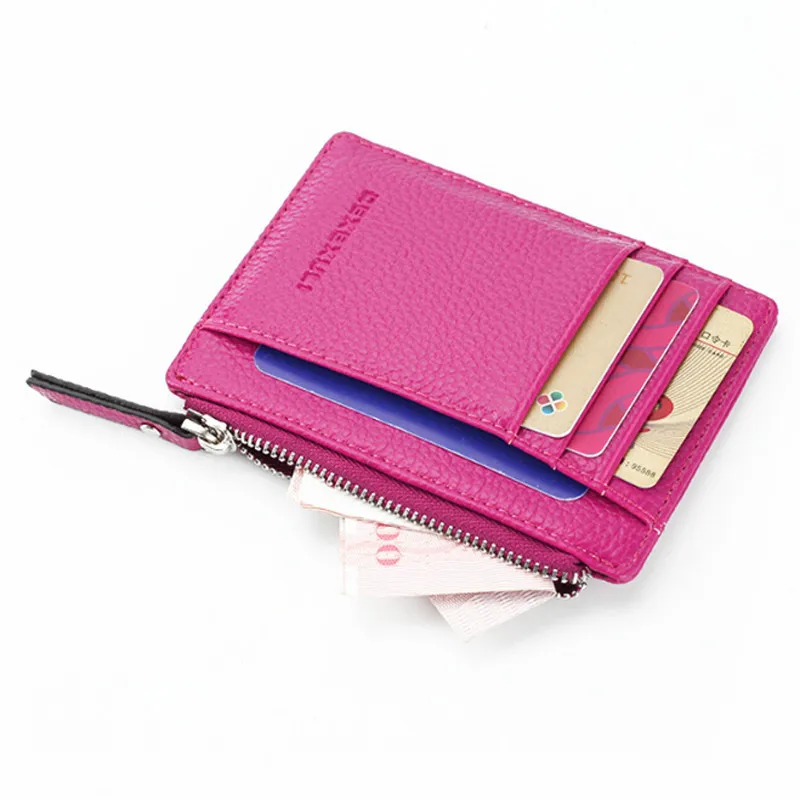 

Mini PU Leather Wallet Card Holders Card Slots Purse Women Zipper Coin Pocket Ultra Thin Wallet Small Men Wallet Carteira