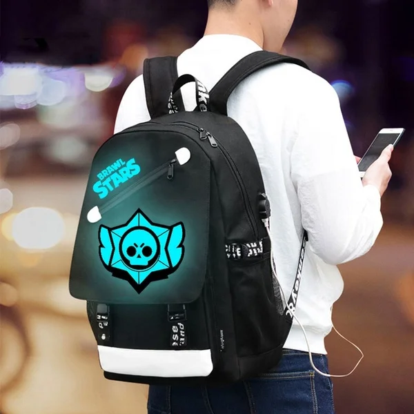 New DJ Marshmellow luminous backpack multifunction USB charging Anti theft for teenagers boys Girls Student School Bag