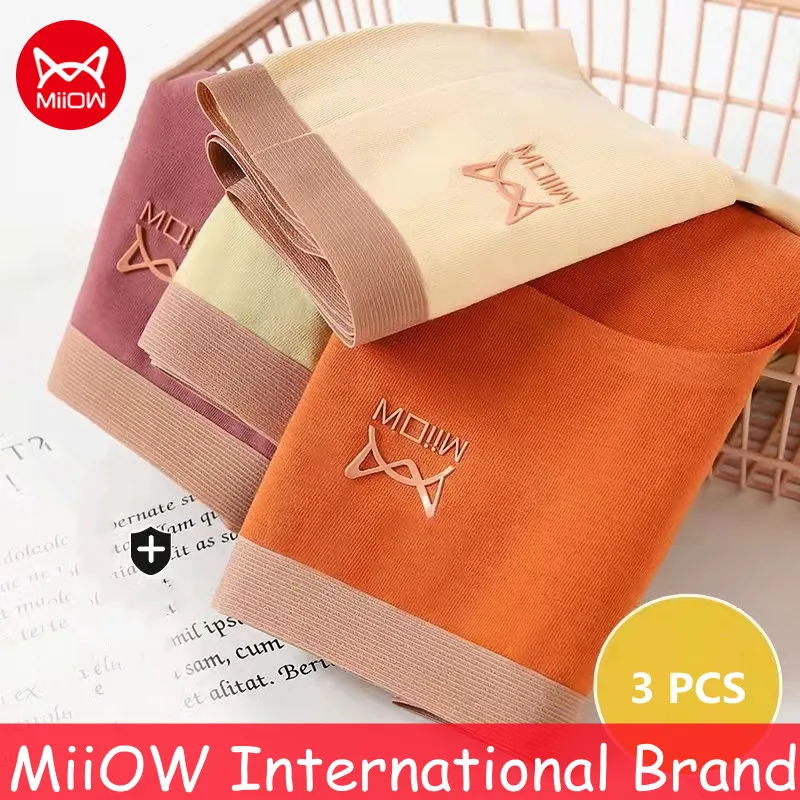 

Женское нижнее белье MiiOW из чистого хлопка, бесшовное нижнее белье со средней талией, женские трусики в Корейском стиле, антибактериальные т...