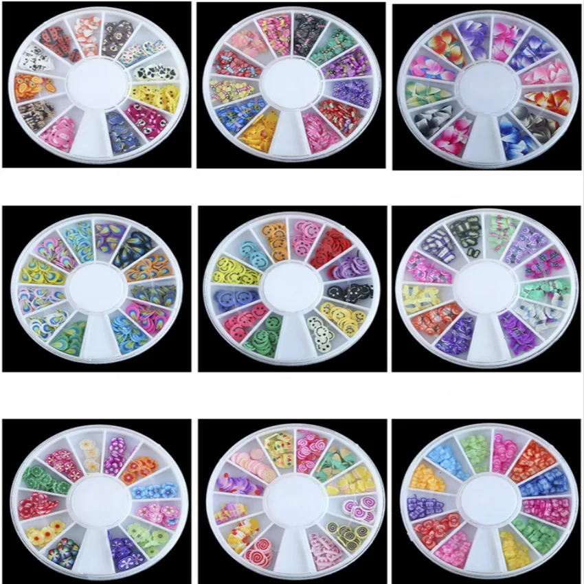 

15 видов стилей Фрукты Цветы перья Сделай Сам ногти Стразы небольшой нерегулярные бусины Маникюр 3D нейл-арта украшения в колеса аксессуары