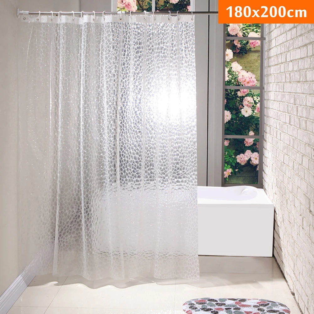 

Shower Curtain Stainless Steel Metal Buttonhole Transparent 3DEVA Shower Curtain Waterproof And Mildew Proof Shower Curtain