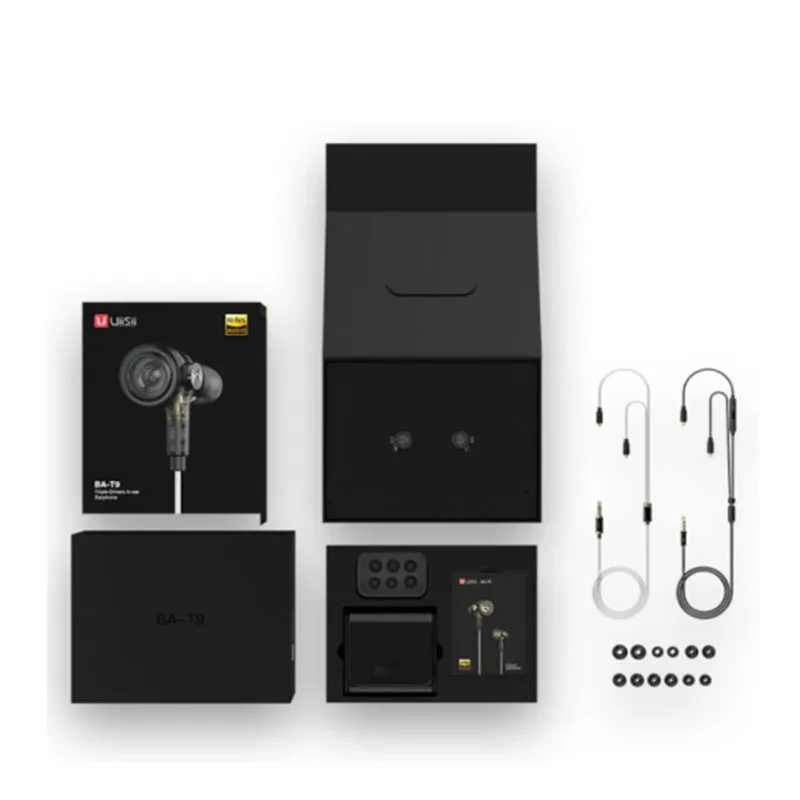 Наушники UiiSii BA-T9 In-Ear HI-RES 2BA+ 1DD 6-Drive Hybrid technology стереонаушники Hi-Fi для телефонов iOS и Android xiaomi