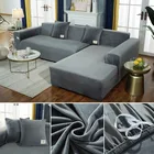 Чехол для дивана из полярной флисовой ткани, большие эластичные Чехлы для дивана в клетку с узором, моющиеся съемные чехлы для дивана на 1234 сиденья