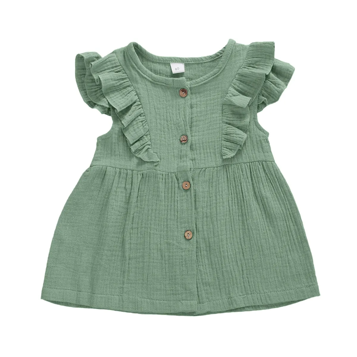 Платье детское летнее хлопковое с оборками и рукавами фонариками|Платья| |