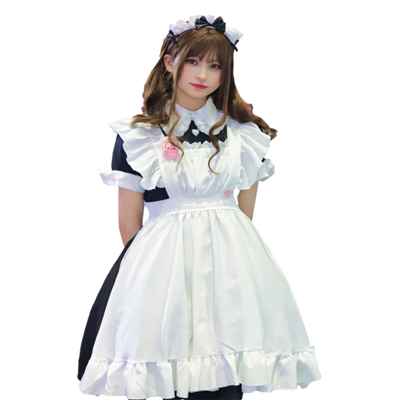 Японская Лолита милый белый фартук горничной в винтажном стиле Нарядное