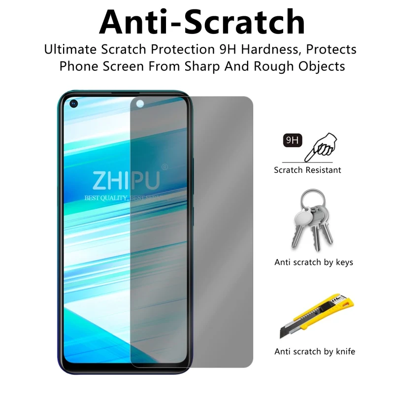 Закаленное стекло для vivo Z5x 2.5D Arc Edge с защитой от шпиона, защита для экрана vivo Z5x 6,53"