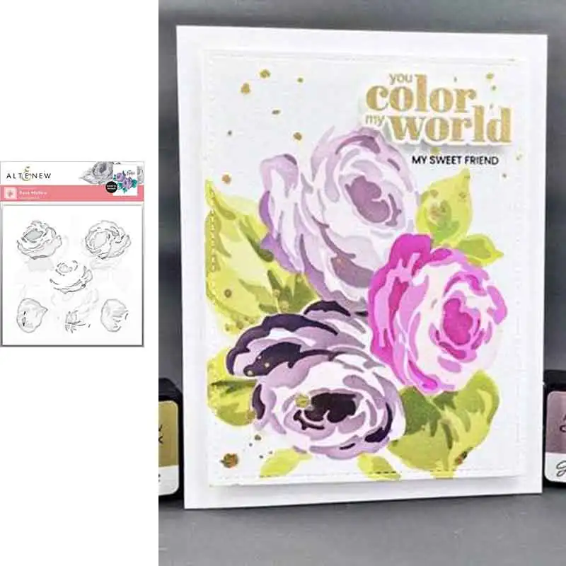 

Rose Mellow Stencil Set Metal Cutting Dies Stencils for DIY Scrapbooking Album Stamp Make Paper Card Embossing New Die Cut