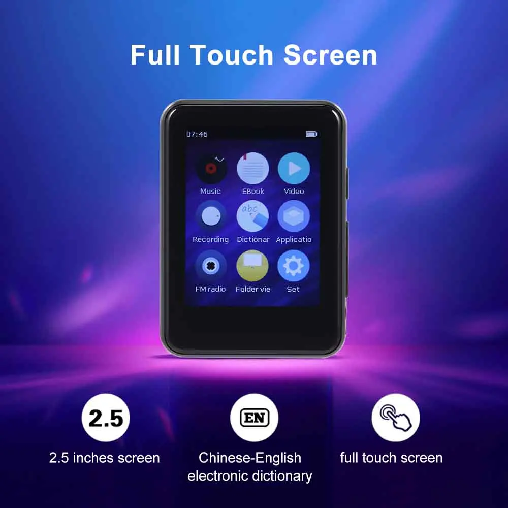 Mp3 плеер BENJIE X5 8 ГБ/16 ГБ FM радио сенсорный экран Bluetooth 5 0 портативный музыкальный с