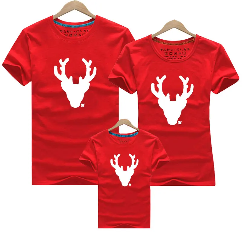 Новогодняя и Рождественская одежда для всей семьи 2020 год с оленем хлопковая