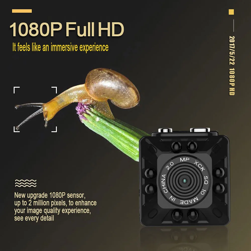 SQ10 Mini DV датчик движения 1080P спортивная экшн видеокамера с инфракрасным ночным