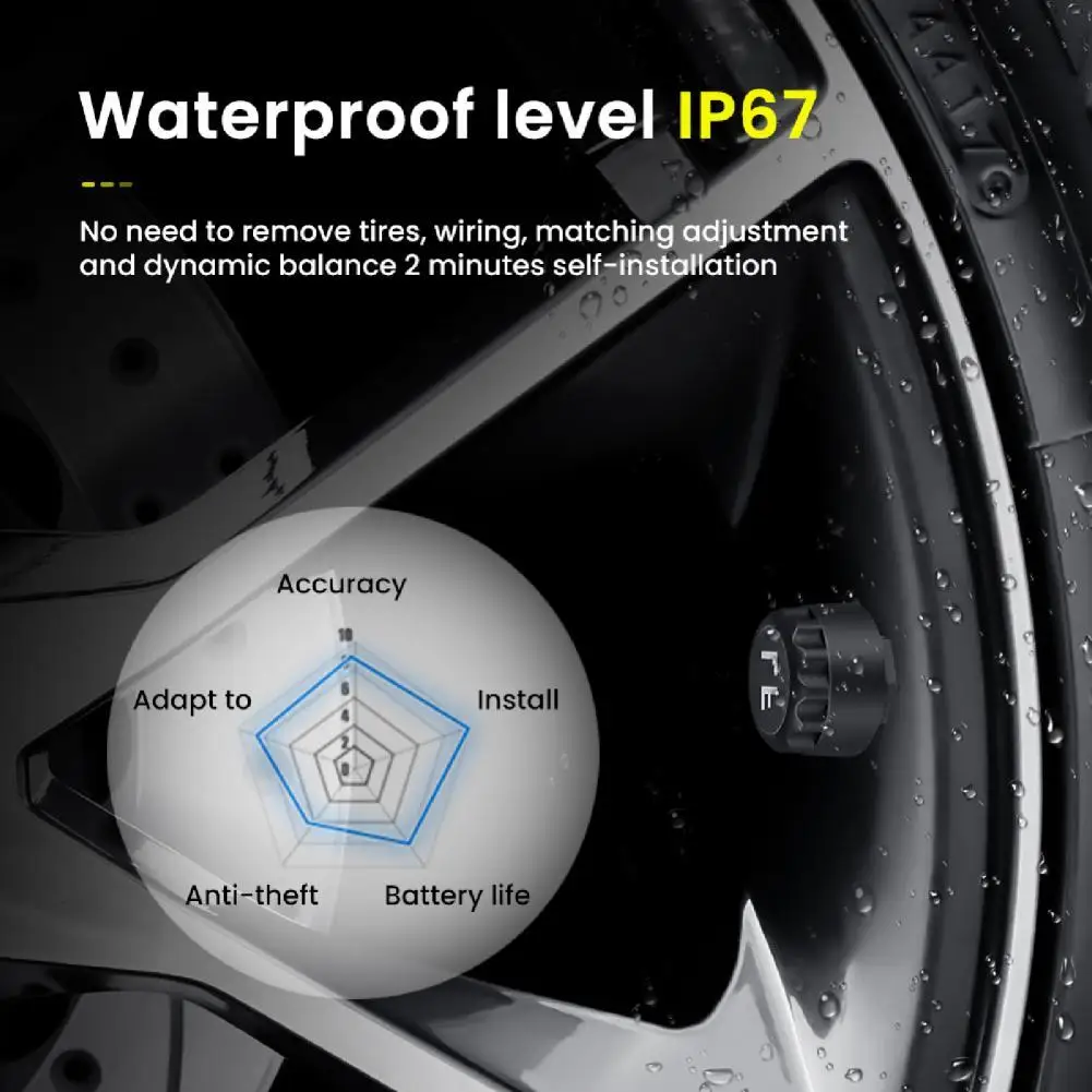 

Easy Reading High Quality Car TPMS Cordless Tire Pressure Detector Stable Tire Pressure Detector Wireless for SUV