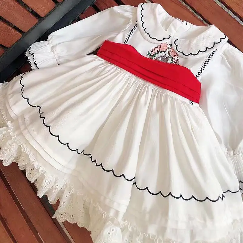 Осенние платья для девочек с цветами детское рождественское милое платье