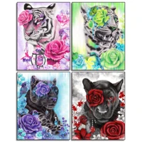 tiger 5d diy diamond painting full drill with number kits home and kitchen crystal decoration gifts arts and crafts for adults