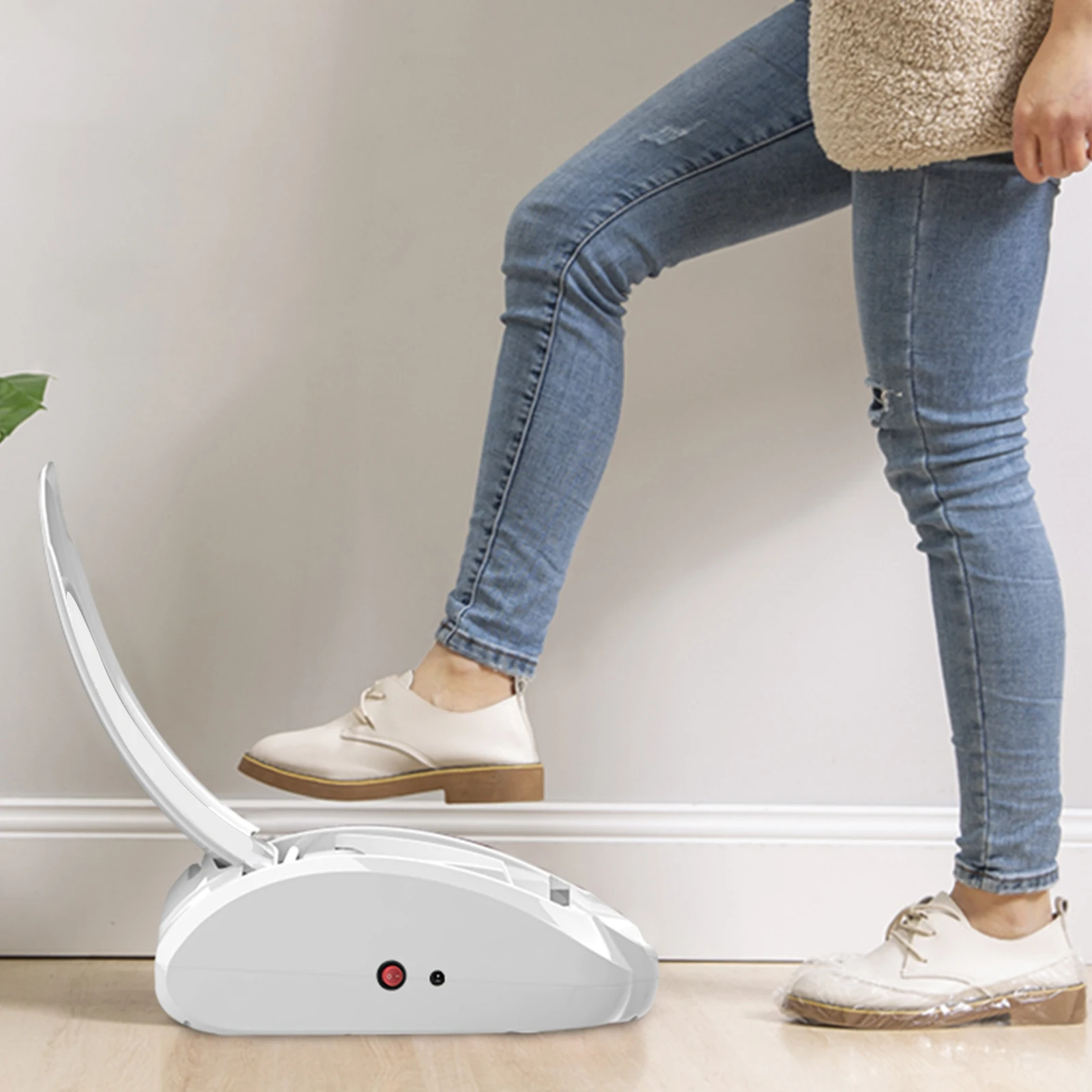 

Машина для покрытия туфель электрическая автоматическая заряжаемая Крышка для обуви дозатор машина с 550pcs Обложки для офиса отеля выставки