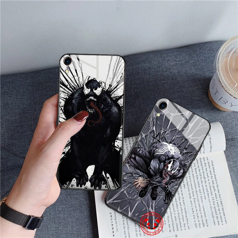 220d стеклянный чехол для телефона Marvel Venom Apple iPhone 11 Pro XR X XS Max 6 6S 7 8 Plus 5 5S SE |