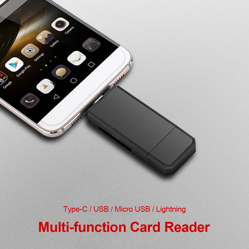 Type-C USB Micro 8 Pin Dongle Удлинительный кабель концентратор для зарядки 4 в 1 OTG адаптер SD TF