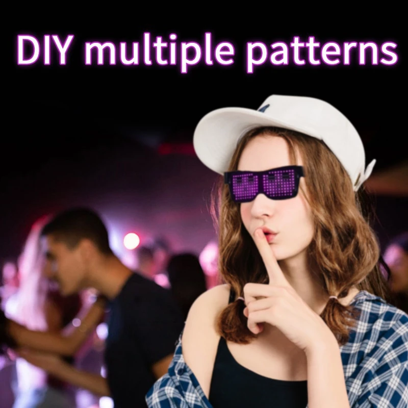 

Disco Wine Bar Dynamic Flashing LED Glasses Raves APP Control Light Up Glass USB Charging DJ Electric Syllables Party Eye Glass