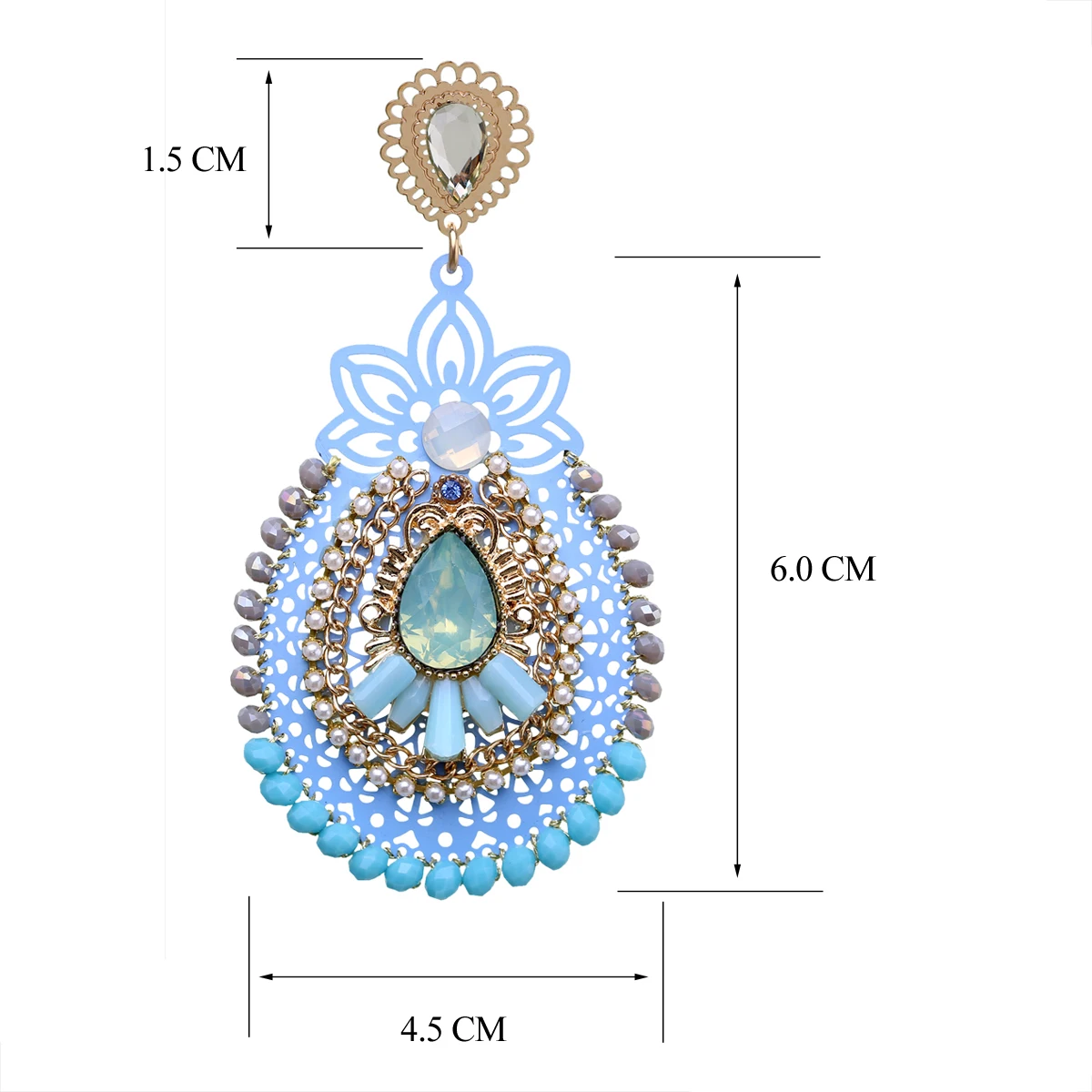 Новое поступление позолоченные ажурные висячие серьги в форме капли воды для