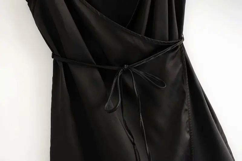 AAZZ38-9423 European and American fashion silk texture double breasted dress