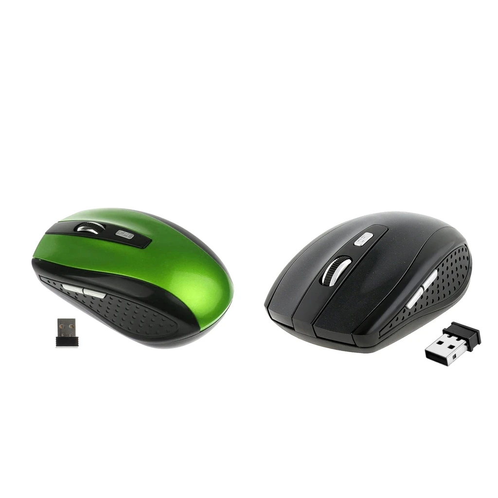 2 Packs 2.4GHz Wireless Optical Mouse USB 2.0 Receiver 6 Buttons 1800dpi Mice For PC Computer Laptop | Компьютеры и офис