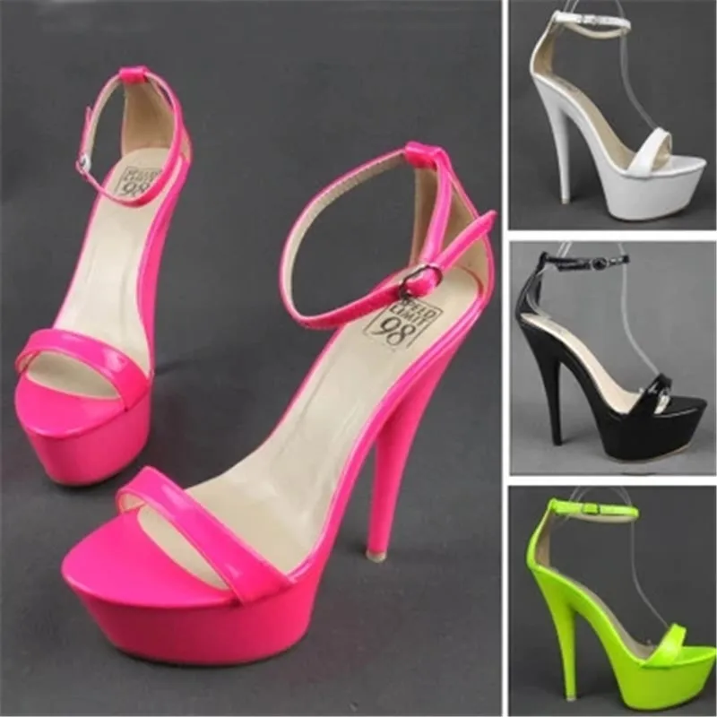 TIMETANG New arrived Free shipping Women Hot Neon color T-strappy sandals sexy 15CM ultra High heel Pumps/Sexy party/dancing hee images - 6