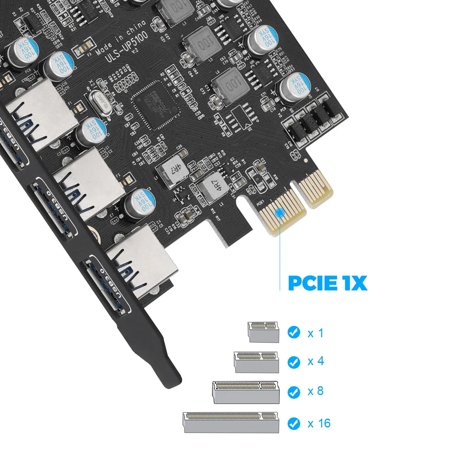 Плата расширения ULS 7 портов USB3.0 PCI-e (3)Type A (2)Type C с внутренним разъемом USB 3 0 20P для Mac