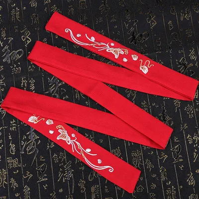 QIANJI Hanfu, ободок для волос, античный головной убор с вышивкой, лента с кисточками, повязка на голову, веревка для волос, древний костюм, аксессуар для волос - Цвет: 3