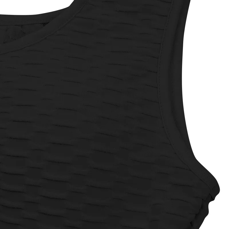 

Women's Pineapple Grid Solid Color Shorts Sports Vest Suit