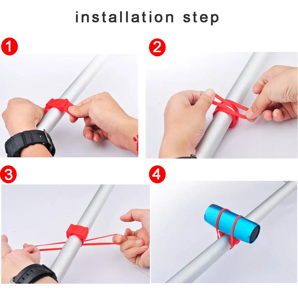 4 шт. велосипедный руль силиконовый ремешок Велоспорт светильник держатель