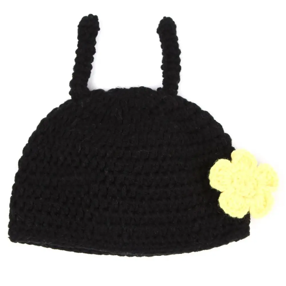 Conjunto de 2 unids/set de accesorios de fotograf&iacute;a para beb&eacute; reci&eacute;n nacido, conjunto de ropa de punto de ganchillo hecho a mano, gorros suaves de animales para beb&eacute;, accesorios para fotos-4