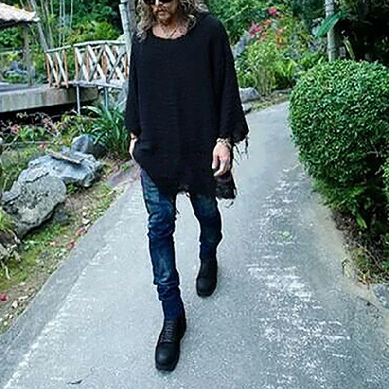 Осенний мужской свитер с длинным рукавом и круглым вырезом повседневный вязаный