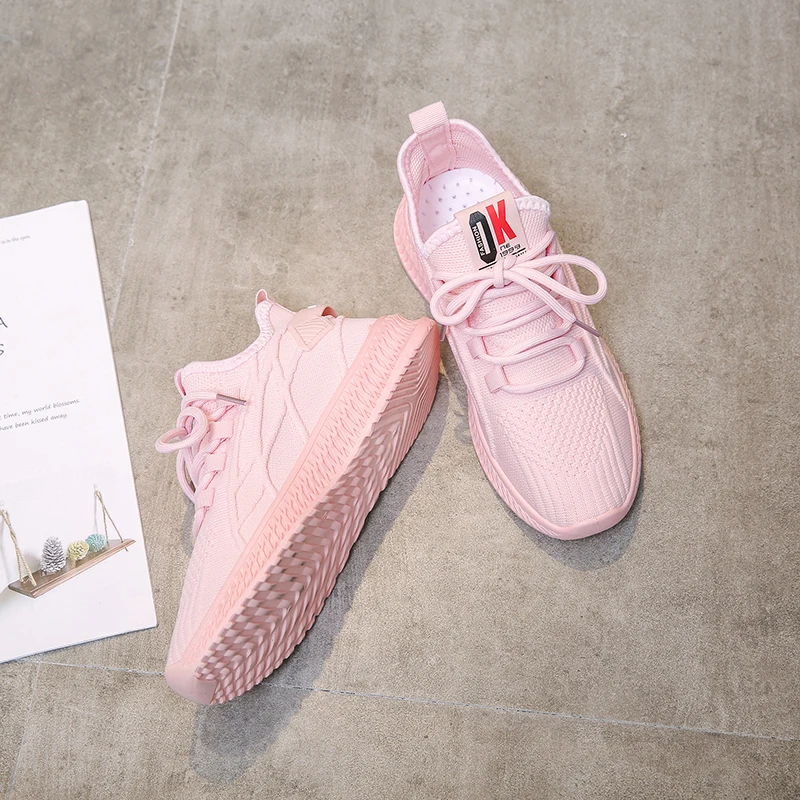 

New Fashion and Comfortable Breathable Mesh Flat Shoes, Light Soft Shoes, Women's Tennis Shoes, Women's Leisure Walking Sneakers