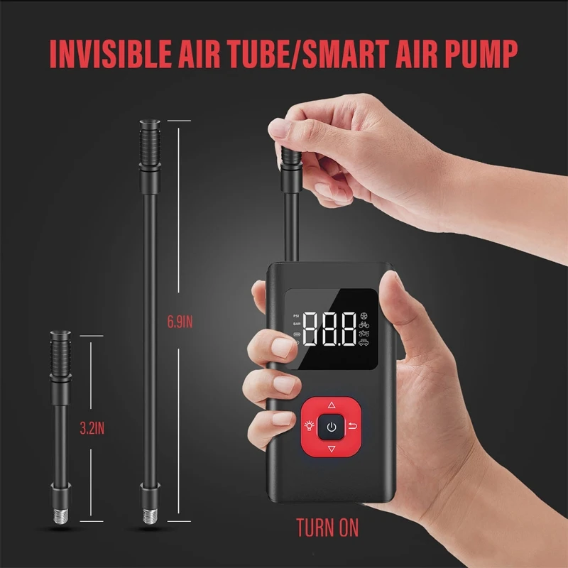 Barato Bomba De Aire Eléctrica Inalámbrica, Inflador De Neumáticos Portátil De 150PSI Para Coche, Motocicleta, Bicicleta