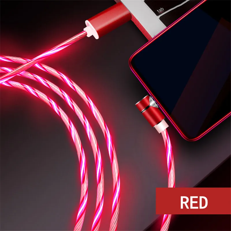1 м СВЕТОДИОДНЫЙ Магнитный зарядный кабель Micro USB для IPhone samsung s9 htc Game L shape 8Pin IOS type C USB-C 90 градусов кабель зарядного устройства