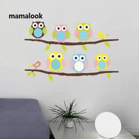 animal cartoon owl tree vinyl wall sticker for kids rooms home decor living room decoration mural decal child stickers wallpaper