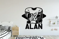 personalized football wall decals american football football players hobby football trophy decals boys kids room decoration gift