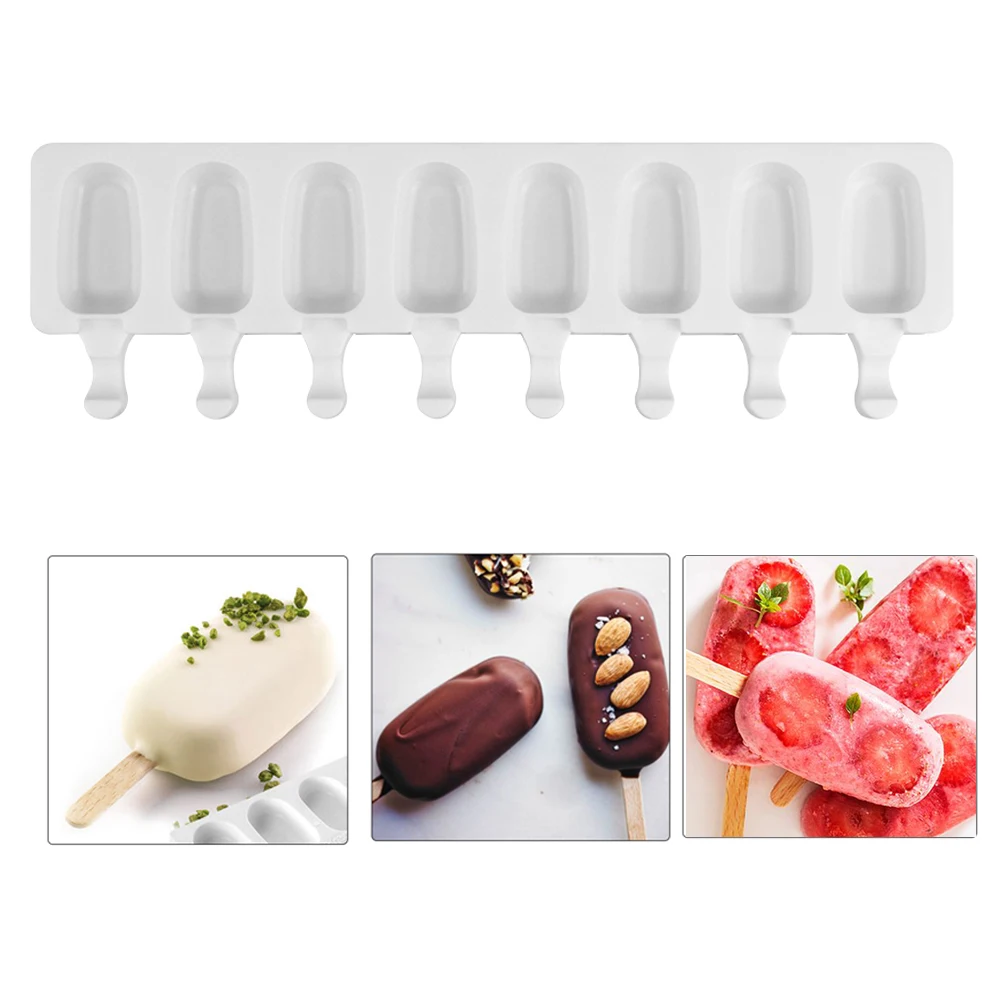 

Силиконовые формы DIY 8 полости форма для мороженого эскимо домашний фруктовый сок десерт лед поп лоток для мороженого на палочке форма для л...