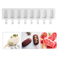 silicone molds diy 8 cavity ice cream mold popsicle homemade fruit juice dessert ice pop lolly tray mould ice cube tools