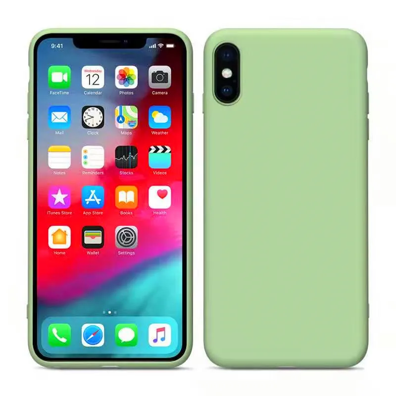 Армейский зеленый Роскошный силиконовый чехол для телефона для iPhone 7 8 6 6s Plus XR X XS Max роскошный чехол s для Apple iPhone 11 Pro Max без логотипа - Цвет: Армейский зеленый