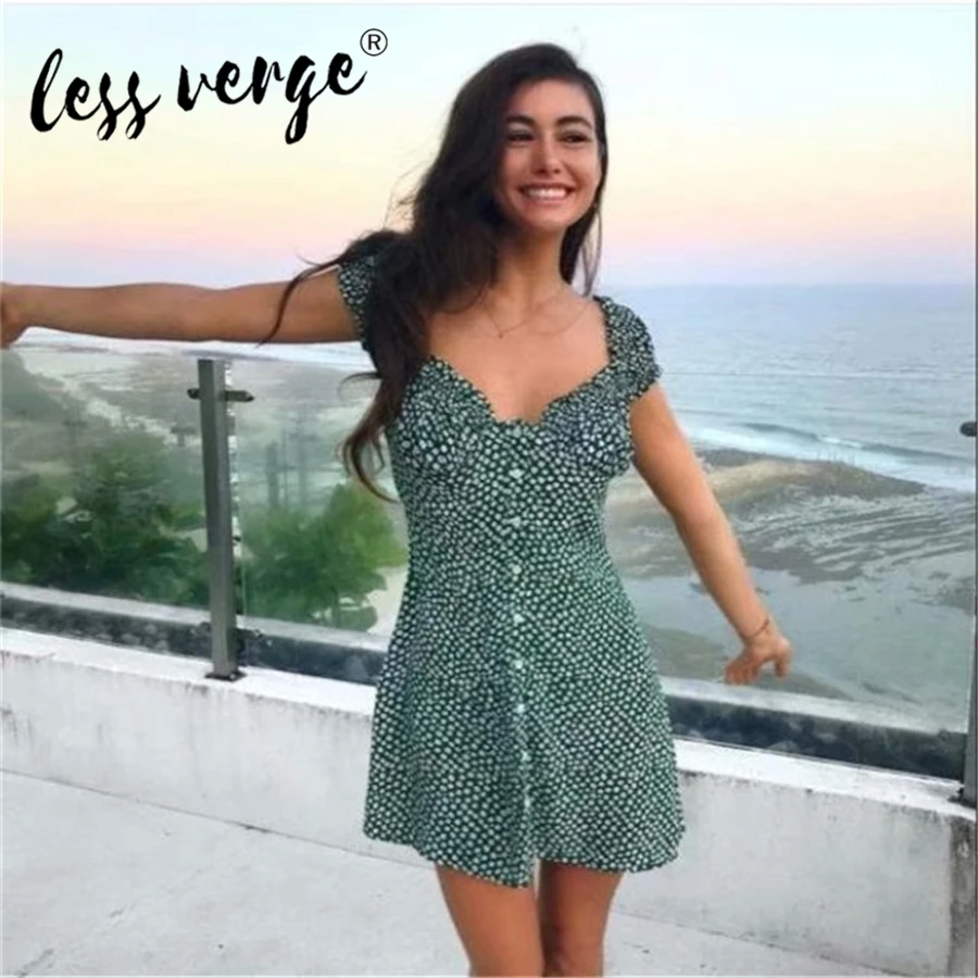 Новое модное женское платье Lessverge винтажное повседневное мини с цветочным